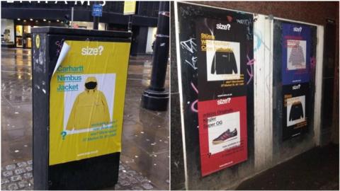 Some of the posters put up by JD Sports