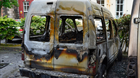 Vehicle damaged by fire at Taylors Avenue in Carrickfergus