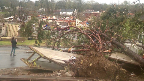 Tornado damage in Arkansas