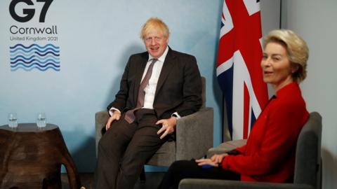 Boris Johnson and Ursula von der Leyen