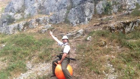 Crossing the Alps on a spacehopper