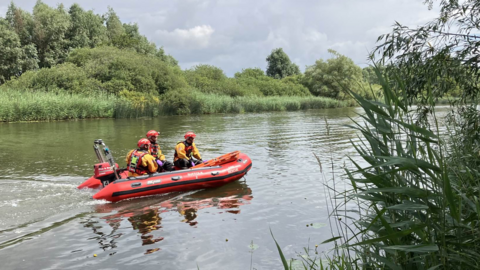 A search and rescue boat on the Broads