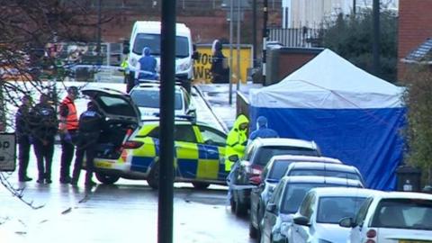 The scene Tachbrook Road in Leamington Spa