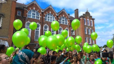 Balloons in Grenfell green