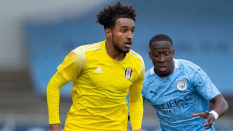 Luciano D'auria-Henry (left) in action for Fulham Under-18s in May 2021