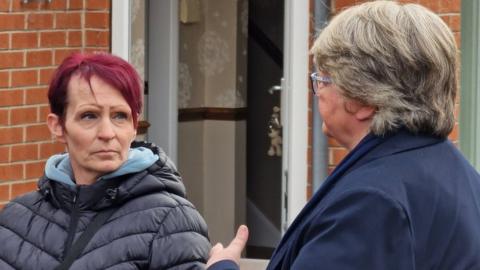 Environment secretary Therese Coffey visits residents