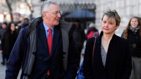 Labour MPs Yvette Cooper and Hilary Benn