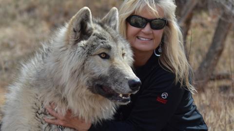 Peggy and her wolf Kalani