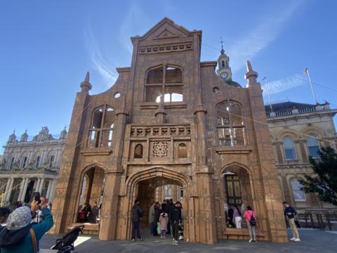 The cardboard replica of Wolsey Gate