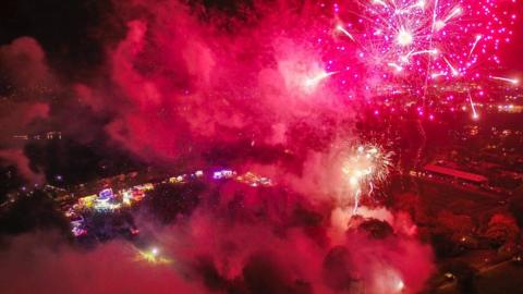 Fawkes at the Walks fireworks display