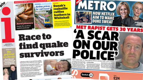 i and Metro front page