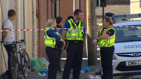 Police on Adamsdown street