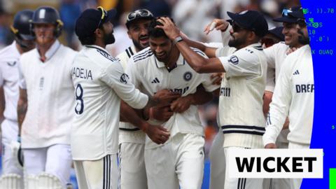 Washington Sundar celebrates with India team