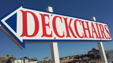 Deckchairs sign in Broadstairs, Kent