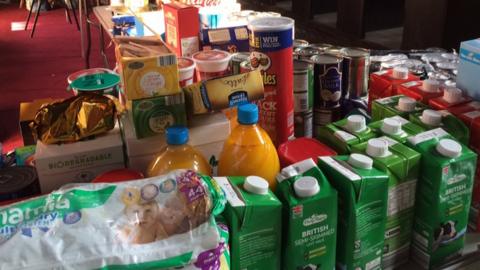 Food collected at food bank