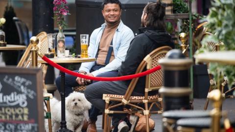 People enjoying a drink in Cardiff