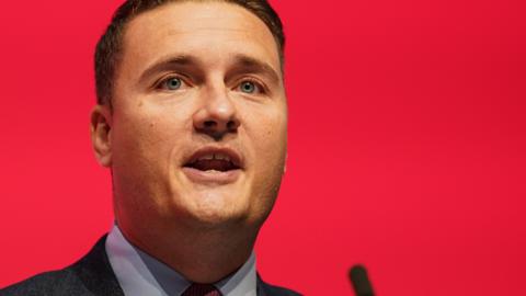 Wes Streeting speaking during the Labour Party Conference