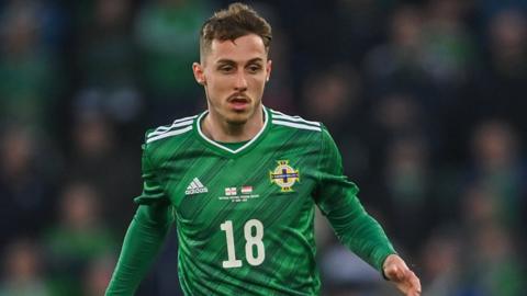 Gavin Whyte playing for Northern Ireland