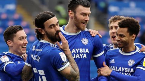 Cardiff players celebrate