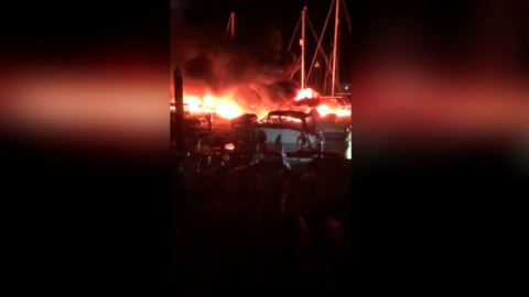 Fire at Conwy Marina
