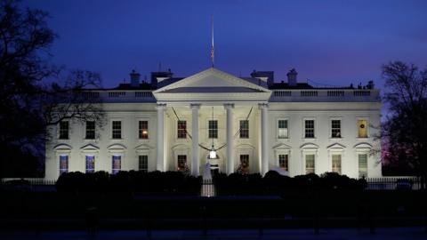 The White House at dusk