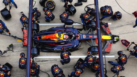 Max Verstappen pits at the Chinese GP