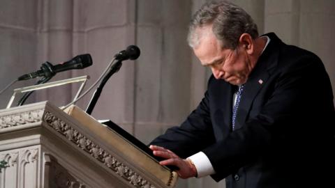 George W Bush concludes the eulogy to his father. 5 Dec 2018