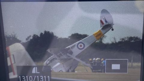 Plane after nose-diving at Duxford