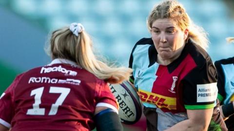 Bryony Cleall playing for Harlequins