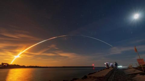 NASA's next-generation moon rocket, the Space Launch System (SLS) rocket with the Orion crew capsule, lifts off from launch, Florida, USA, 16 November 2022.