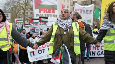 Pro-Palestinian march in London on 17 February 2024