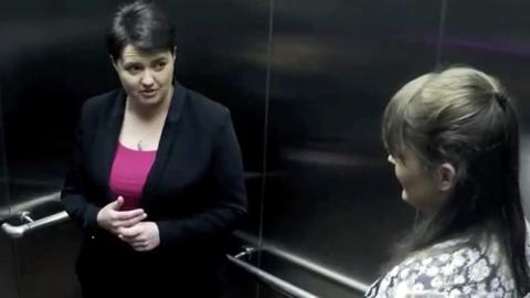 Ruth Davidson, leader in a lift