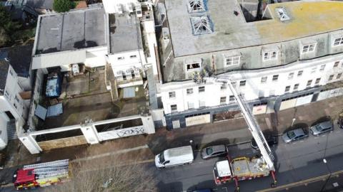 Firefighters at work on Bolton Road