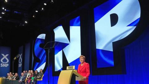 Nicola Strugeon at the SNP conference