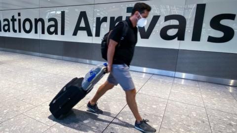 Passengers arriving at Heathrow airport