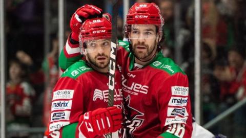 Cardiff Devils' Joey Martin and Jake Coughler