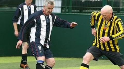 Grimsby Ancient Mariners take on Hornsea 3G in the Walking Football final during the FA People's Cup semi-final in Manchester