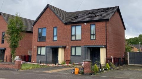 House damaged by lightning