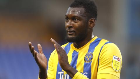 Aaron Pierre in action for Shrewsbury Town