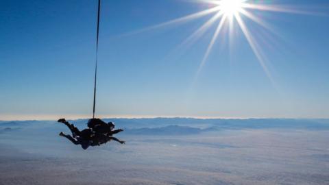 File photo of a skydiver in clear skies