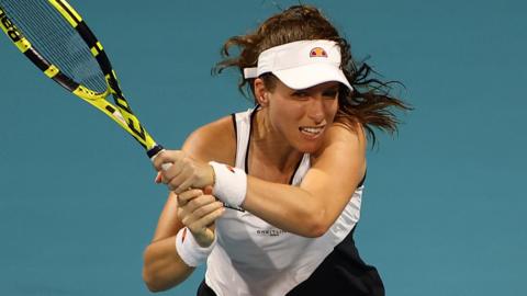 Johanna Konta makes a shot