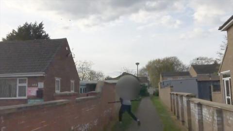 A Cambridge political blogger filmed the moment his camera was stolen and smashed.