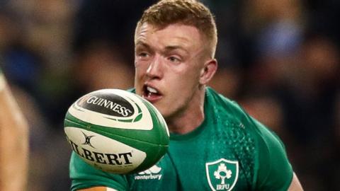 Dan Leavy playing for Ireland against Argentina in 2018