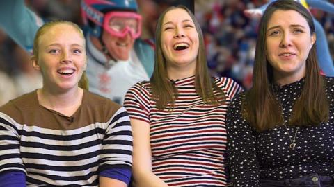 Frankie, Helen and Imogen laughing