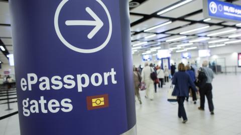 Photo of passport gates at Gatwick