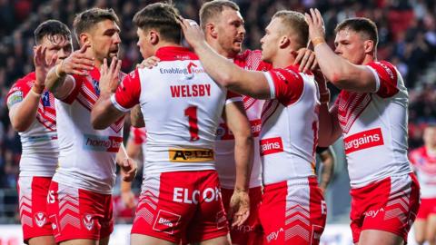 Jack Welsby scored the second of St Helens' two first-half tries