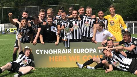 Cefn Druids celebrate