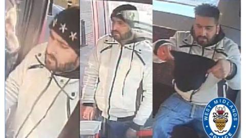 CCTV images of a passenger police want to speak to