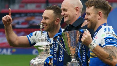 Leeds celebrate their Challenge Cup victory