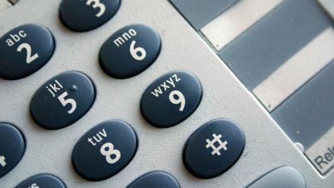 Keypad on a telephone